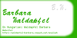 barbara waldapfel business card